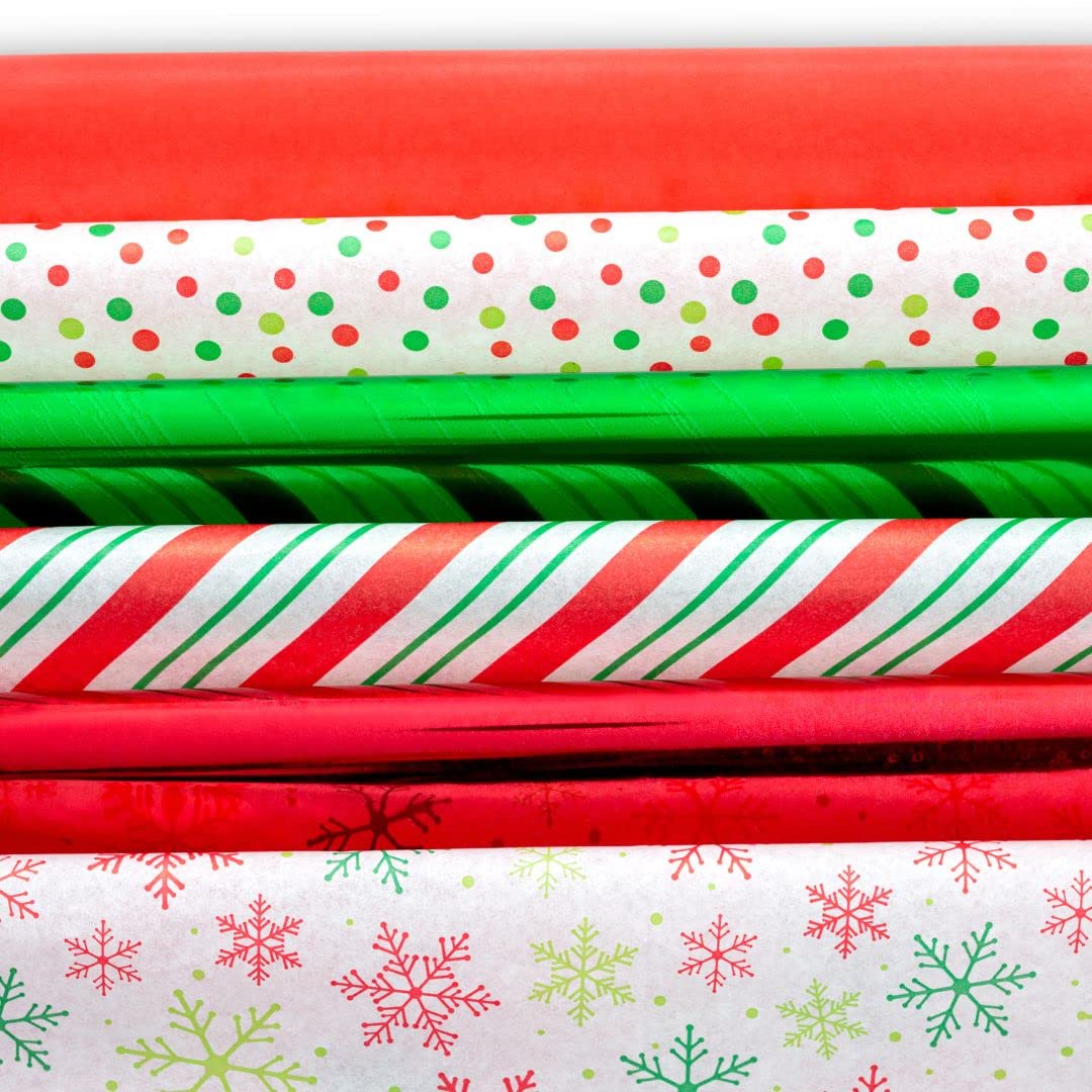 Christmas Tissue Paper for Gift Bags- 100 Sheets of Tissue Paper for Christmas Gift Wrap (20" x 20")- Assorted Festive Designs (200 Sheets Shiny Sparkly Christmas Theme)