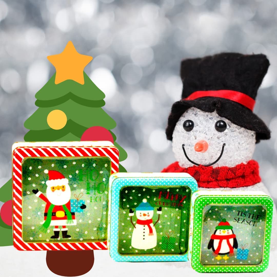 Plum Designs SnowMan Cookie Tins (Joyous Christmas Tins)