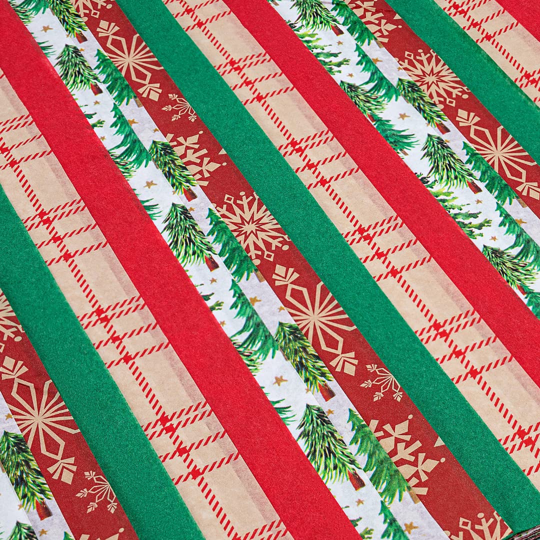 Christmas Tissue Paper for Gift Bags- 100 Sheets of Kraft Design Tissue Paper for Christmas Gift Wrap- Gift Wrapping Holiday Tissue Paper Bulk 100 Sheets