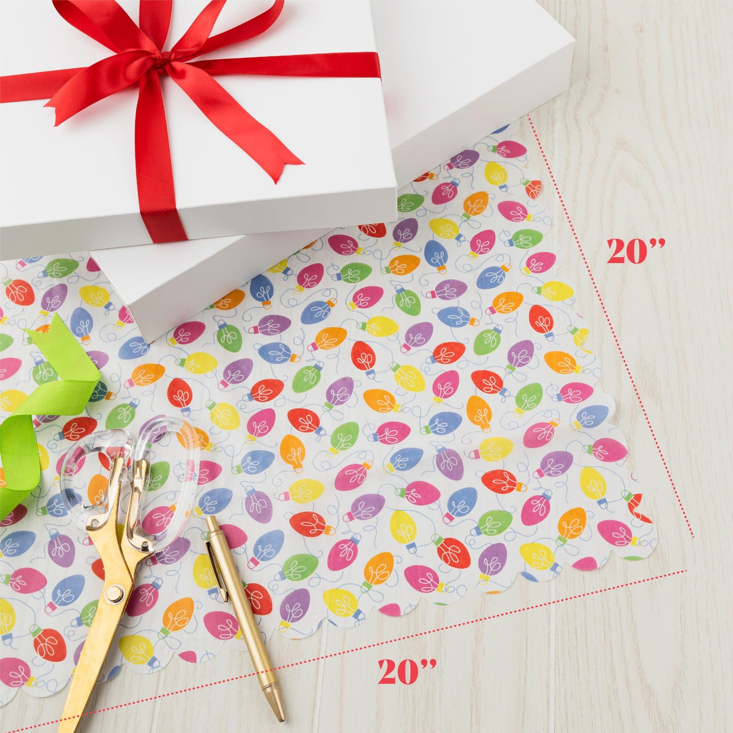 Christmas Tissue Paper for Gift Bags- 100 Sheets of Tissue Paper for Christmas Gift Wrap- Gift Wrapping Holiday Tissue Paper Bulk 100 Sheets