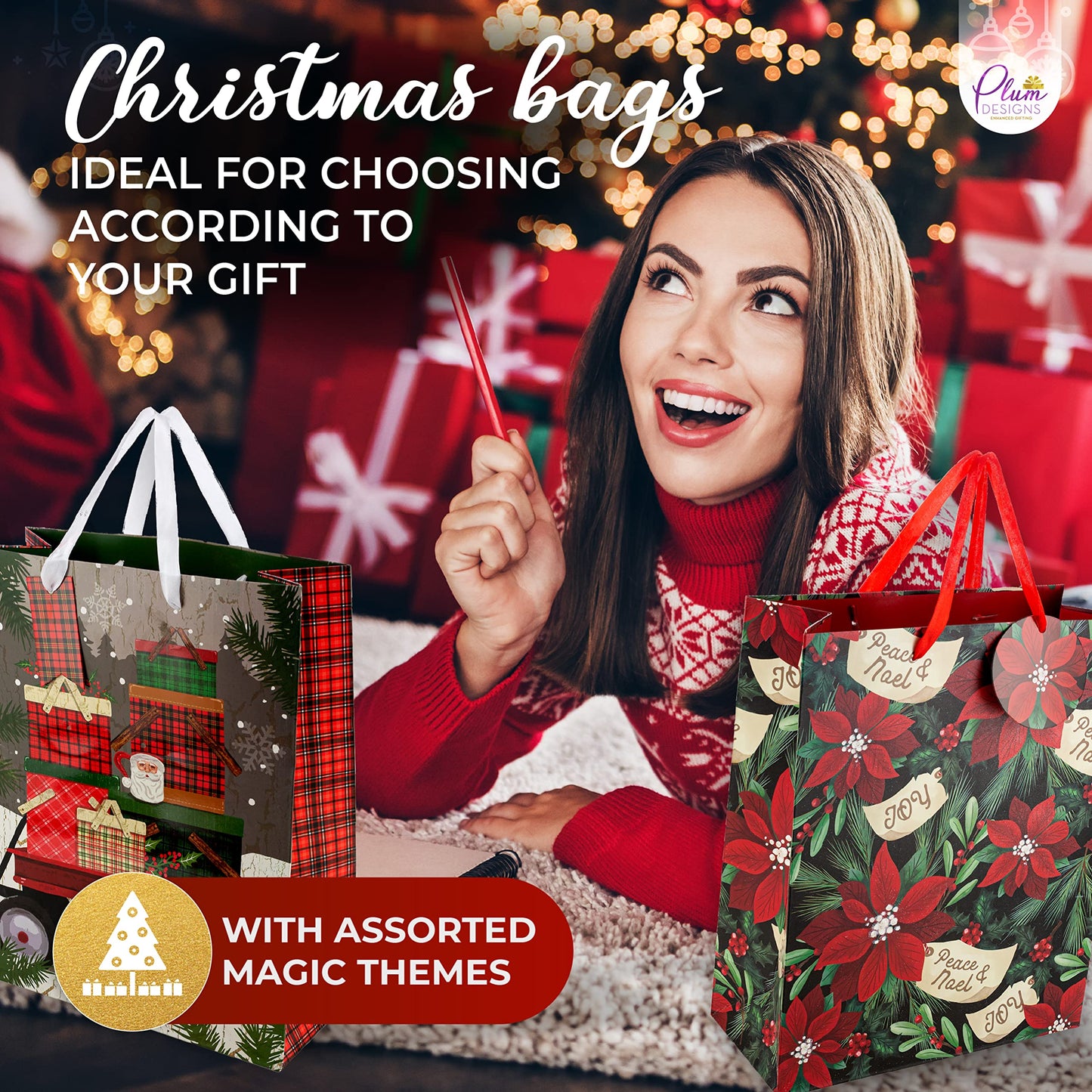 Christmas Gift Bags (Large, 18ct Merry Christmas Assortment)