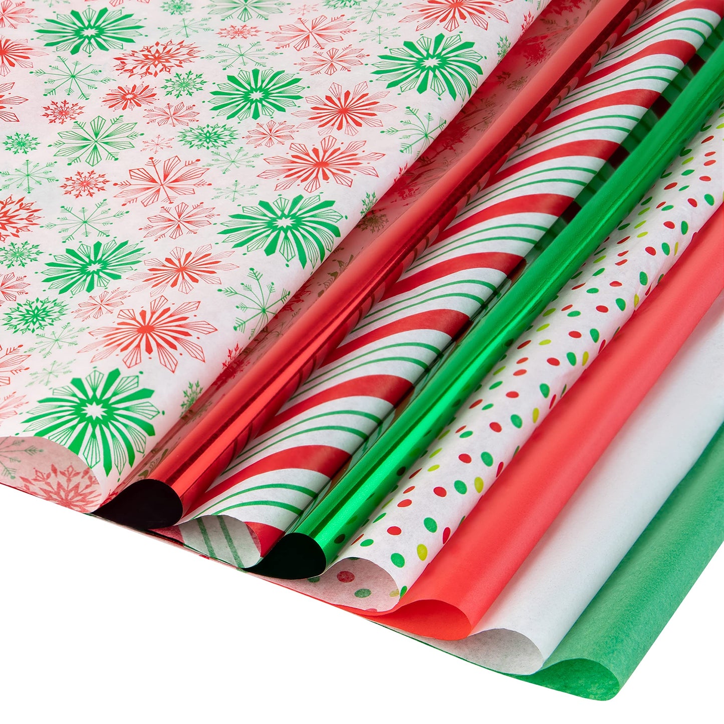 Plum Designs Christmas Tissue Paper for Gift Bags-100 Sheets Bulk Christmas Wrapping Paper- Holiday Tissue Paper Snowflake Shiny Metallic 20"X20" inch Gift Wrapping Holiday Tissue Paper Sheets