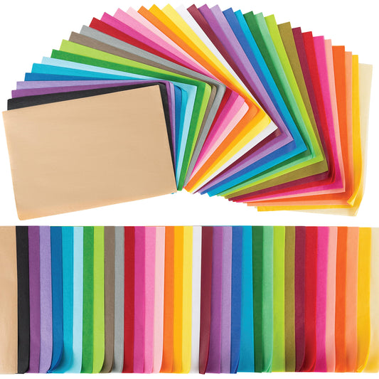 Colored Tissue Paper for Gift Bags, Colored Tissue Paper for Crafts, Gift Wrapping Tissue Paper Bulk - 375 Sheets in 36 Assorted Colors (12 in x 8.4 in)