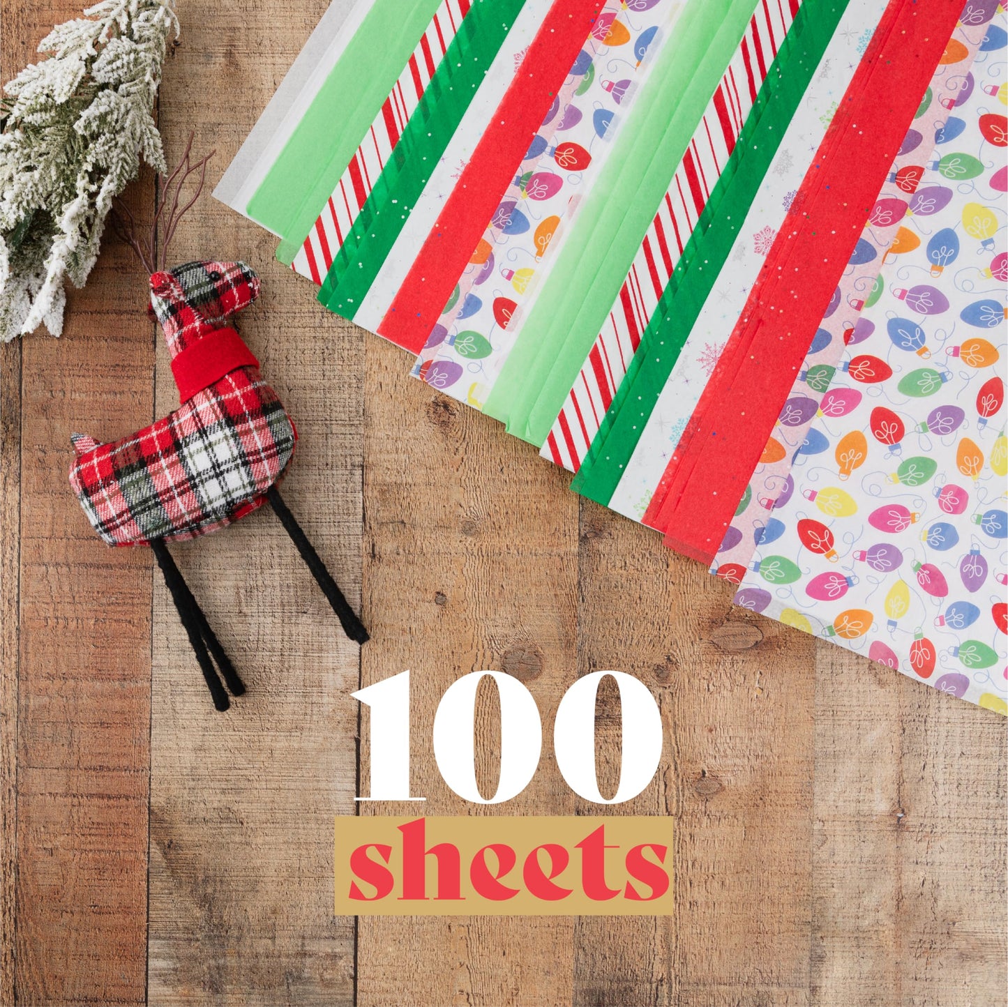 100 Sheets Christmas Tissue Paper for Gift Bags-Bulk Christmas Wrapping Paper- Holiday Tissue Paper -Snowflake Shiny (Festive Christmas Designs)